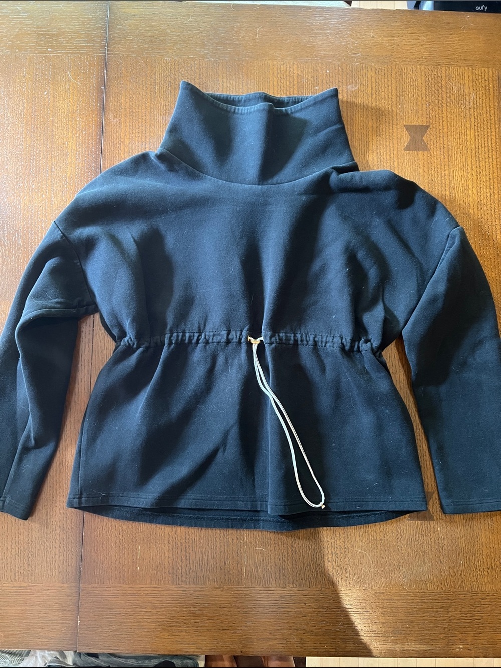 Varley Black Turtleneck Drawstring Waist Sweater in size M